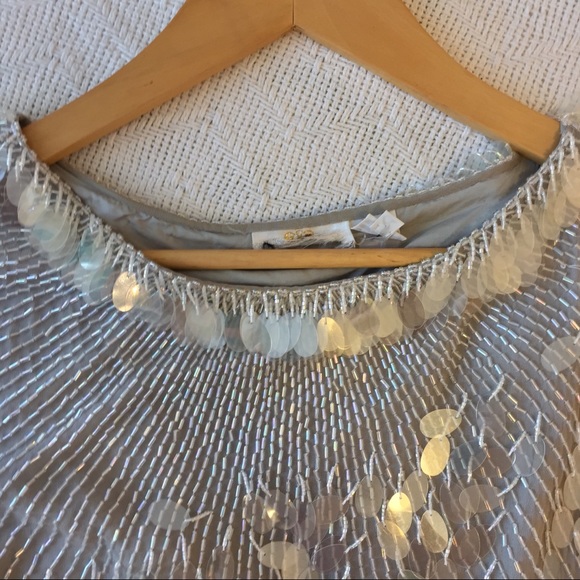 Vintage 80βs Silk Beaded Formal Top, Size Large - Picture 5 of 17